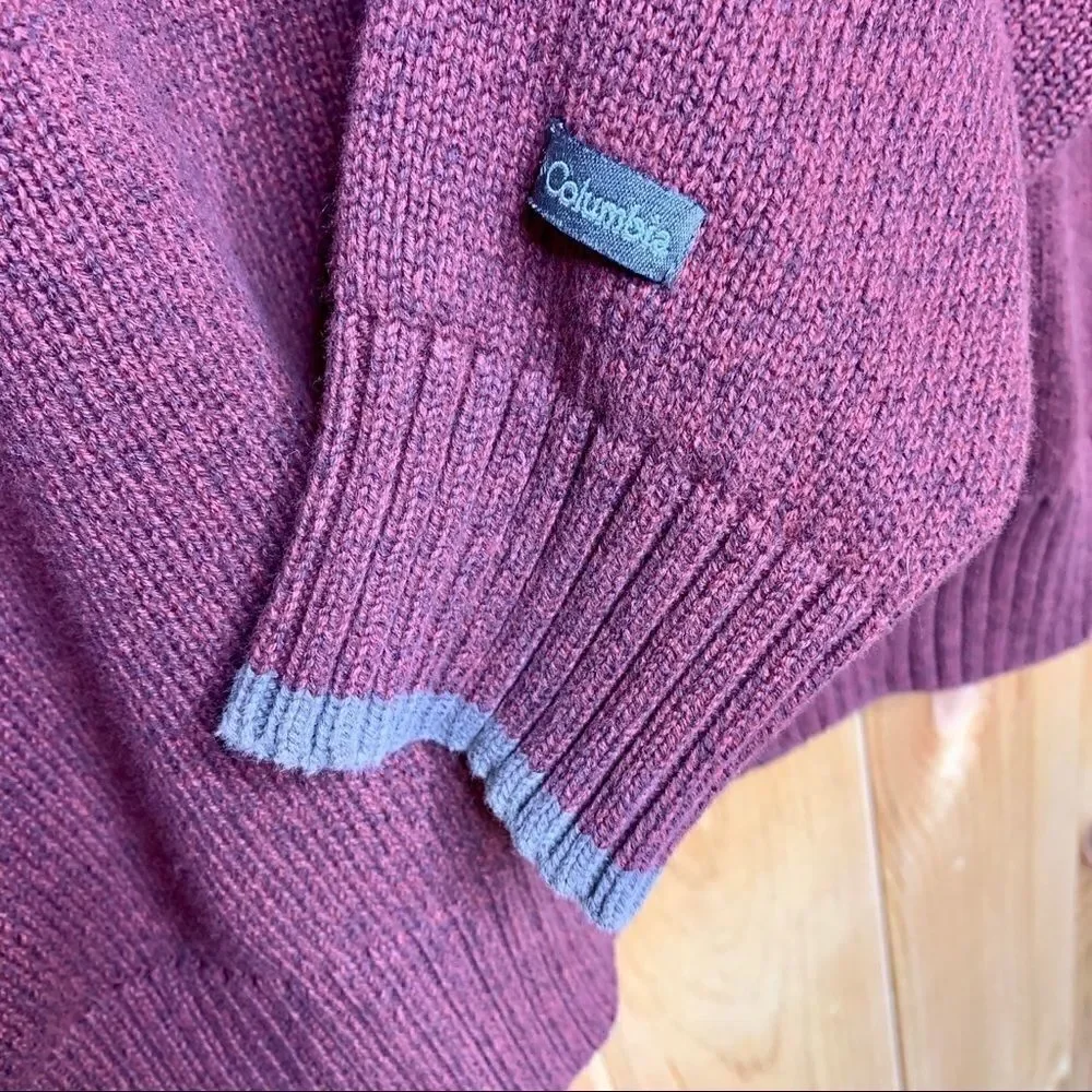 Columbia ROC V neck sweater burgundy size L